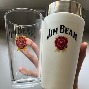 Jim beam shaker and glass set